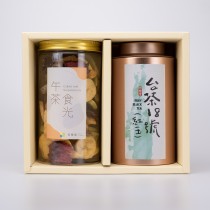 【茶食禮盒】手採台茶18號(紅玉紅茶)＋綜合水果脆片(2罐裝/盒)