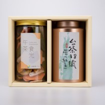 【茶食禮盒】手採台茶18號(紅玉紅茶)＋綜合蔬菜脆片(2罐裝/盒)
