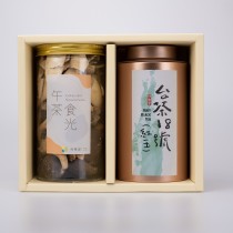 【茶食禮盒】手採台茶18號(紅玉紅茶)＋綜合菇菇脆片(2罐裝/盒)