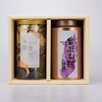 【茶食禮盒】手採台茶21號(紅韻紅茶)＋綜合菇菇脆片(2罐裝/盒)