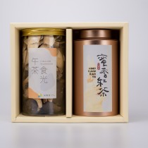 【茶食禮盒】嚴選蜜香紅茶＋綜合菇菇脆片(2罐裝/盒)