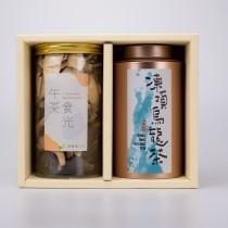 【茶食禮盒】醇厚凍頂烏龍茶＋綜合菇菇脆片(2罐裝/盒)