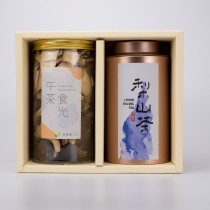 【茶食禮盒】韻雅梨山茶＋綜合菇菇脆片(2罐裝/盒)