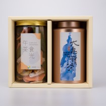 【茶食禮盒】頂級大禹嶺茶＋綜合蔬菜脆片(2罐裝/盒)
