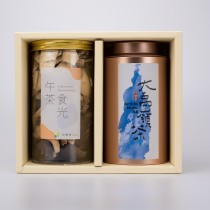 【茶食禮盒】頂級大禹嶺茶＋綜合菇菇脆片(2罐裝/盒)